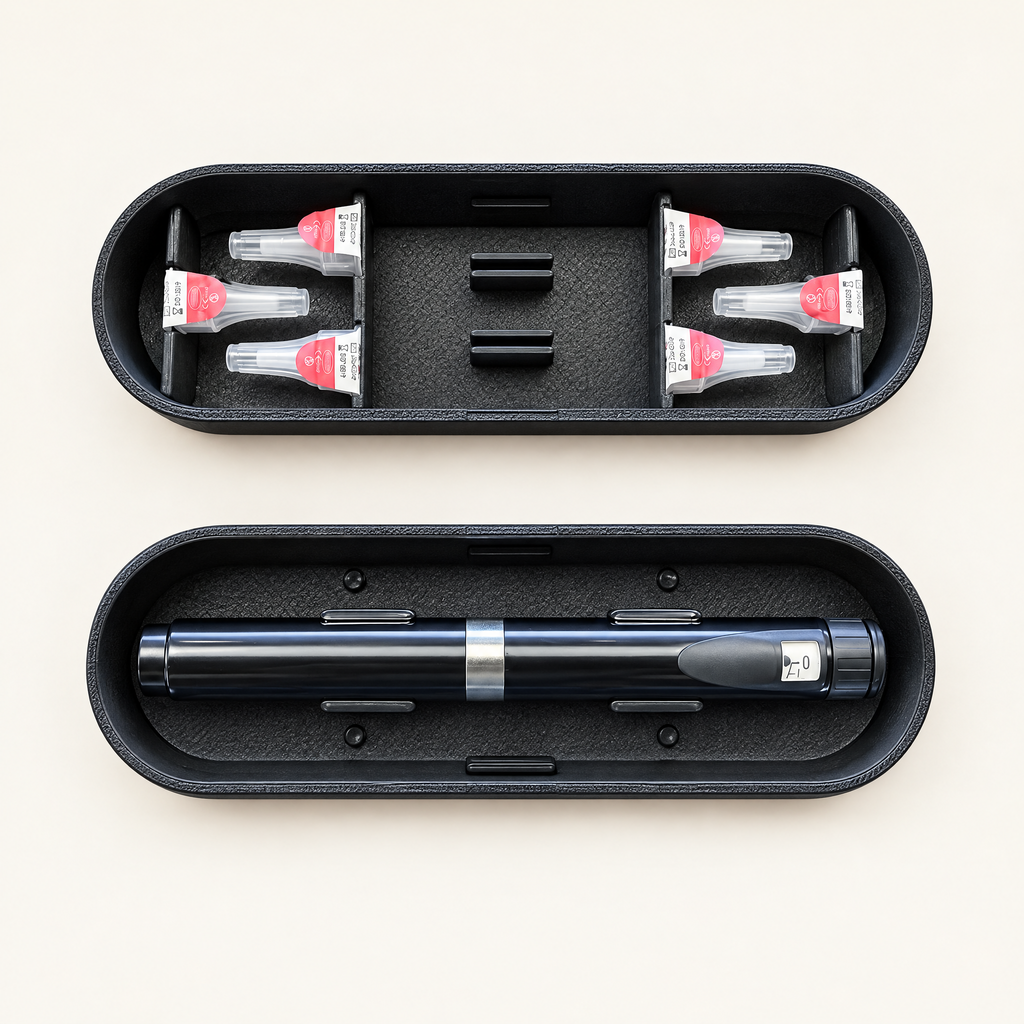 Needle insert and pen insert side by side