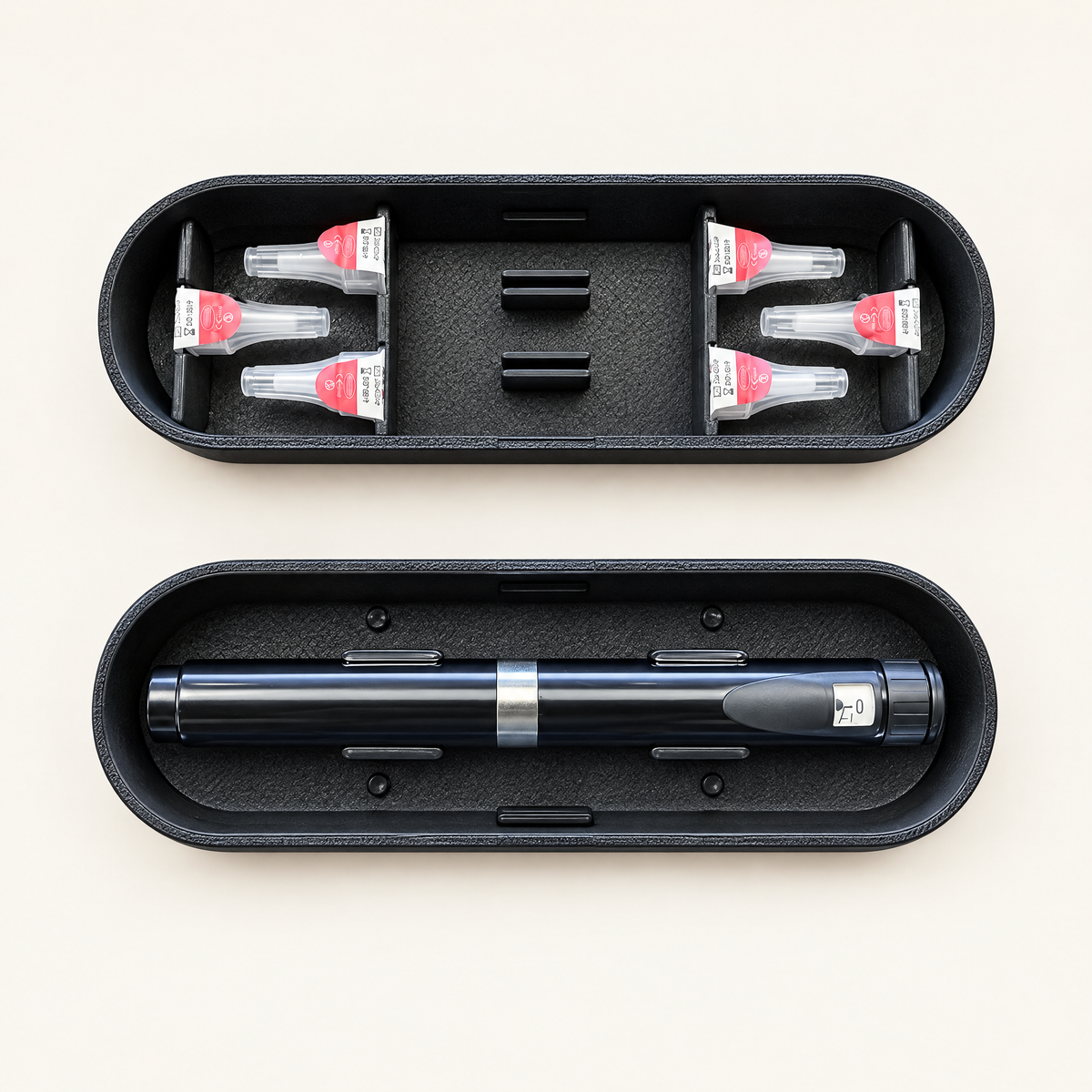 Needle insert and pen insert side by side